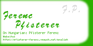 ferenc pfisterer business card